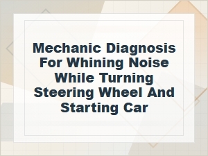 Mechanic Diagnosis for Whining Noise in Belt and Steering