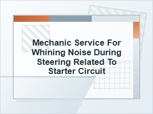 Mechanic Service for Whining Noise During Steering