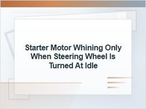 Starter Motor Whining When Turning the Wheel at Idle