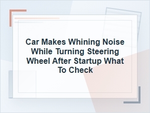 Car Makes Whining Noise While Turning After Startup